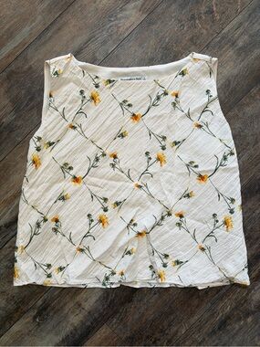 Abercrombie & Fitch Floral Crinkle Top Sz L